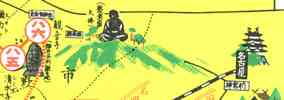the daibutsu on a pilgrimage map: shown between Nagoya and the final  stops on the Chita Shikoku 88-temple pilgrimage