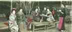 Christmas card: unidentified location: scene of a teahouse and its girls